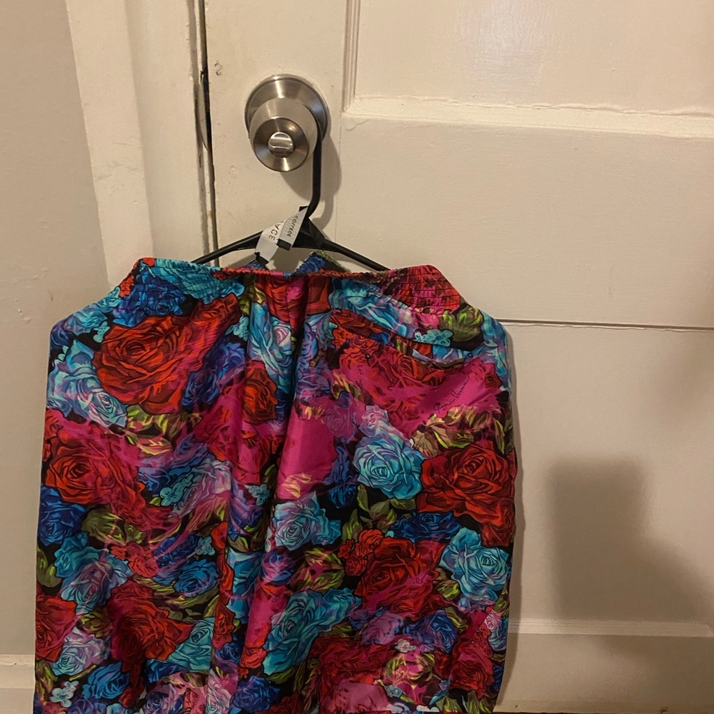 Versace floral print silk shirt and short set